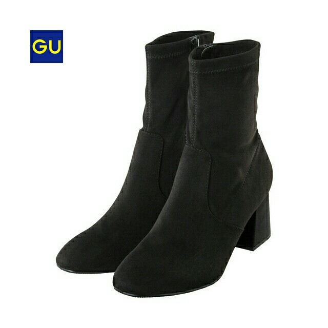 GU(ジーユー)のGU スエードタッチストレッチブーツ S ブラック レディースの靴/シューズ(ブーツ)の商品写真
