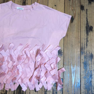 サンタモニカ(Santa Monica)のused ピンクのリボンt(Tシャツ(半袖/袖なし))