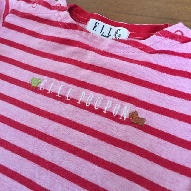 ELLE(エル)のエル☆ELLE🌟赤とピンクのボーダーロンT☆90センチ キッズ/ベビー/マタニティのベビー服(~85cm)(その他)の商品写真