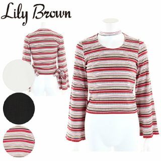 リリーブラウン(Lily Brown)のLilyBrown☆袖リボンカットトップス(シャツ/ブラウス(半袖/袖なし))