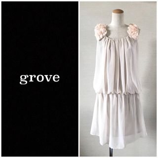 グローブ(grove)の❤️送料込❤️grove 肩フリルシフォンワンピース グローブ(ひざ丈ワンピース)