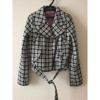 ベルシュカ(Bershka)のツィードライダースジャケット【美品】(ライダースジャケット)