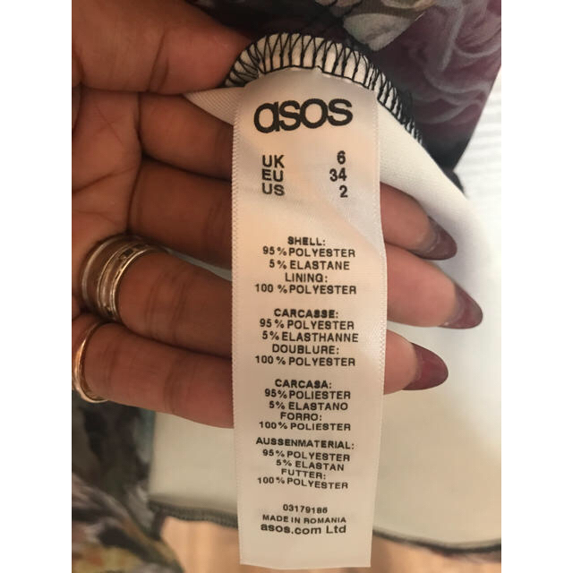 asos(エイソス)のasos花柄ドレス レディースのワンピース(ひざ丈ワンピース)の商品写真