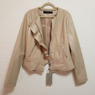 ザラ(ZARA)の新品☆フリル☆ペプラム☆ライダース☆ジャケット(ライダースジャケット)