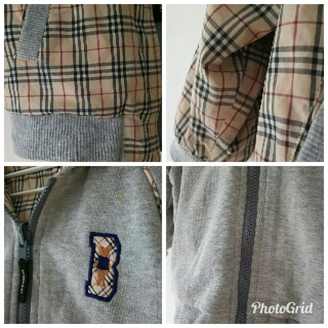 BURBERRY(バーバリー)の秋冬バーバリーBURBERRY リバーシブル パーカー ノバチェック グレー80 キッズ/ベビー/マタニティのベビー服(~85cm)(ジャケット/コート)の商品写真