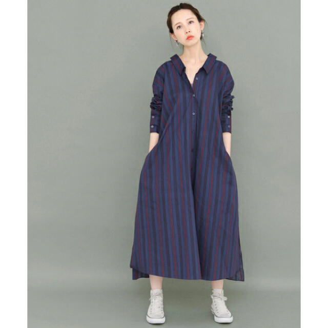 KBF - 新品 KBF オーバーサイズストライプシャツワンピース