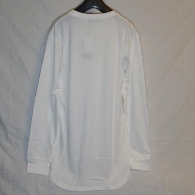 ◇新品◇ロング丈 カットソー ラウンドカット 長袖 ロングＴシャツ M ホワイト メンズのトップス(Tシャツ/カットソー(七分/長袖))の商品写真