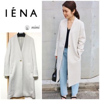 イエナ(IENA)の美品❣️ IENA Vネックデザインコート ナチュラル 36(チェスターコート)