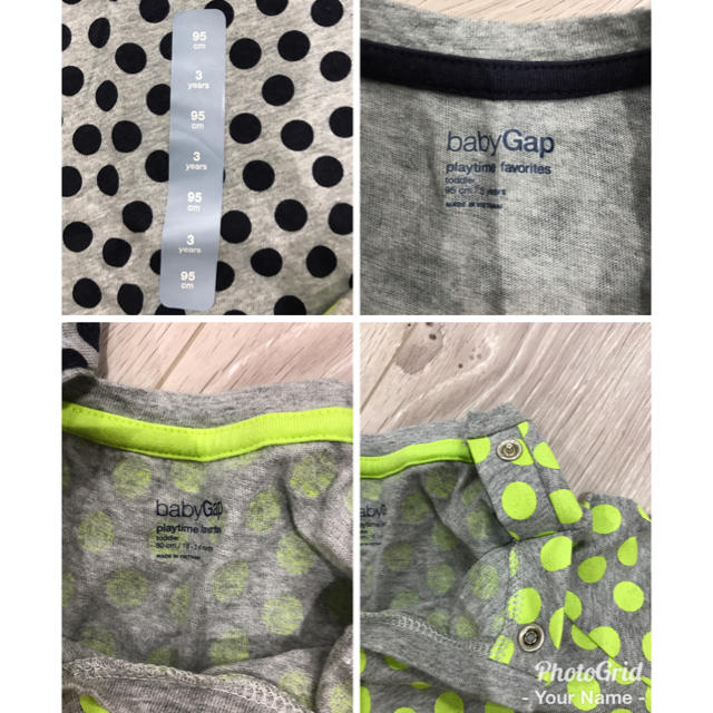 babyGAP(ベビーギャップ)の10月末まで値下げ！ベビーギャップ 長袖ドットプリントカットソー 2枚セット キッズ/ベビー/マタニティのキッズ服男の子用(90cm~)(Tシャツ/カットソー)の商品写真