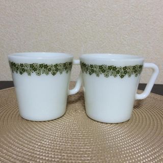 パイレックス(Pyrex)のオールドパイレックス スプリングブロッサム マグカップ× 2(グラス/カップ)