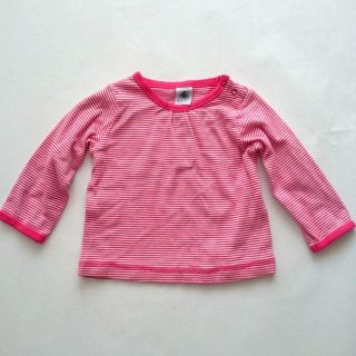 プチバトー(PETIT BATEAU)のPETIT BATEAU ♡ロンT　ボーダー　12m/74㎝(シャツ/カットソー)