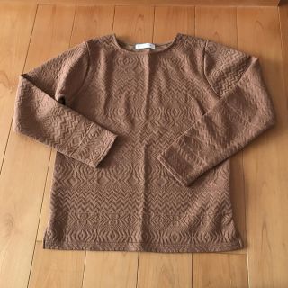 ショコラフィネローブ(chocol raffine robe)のchocol raffine robe  キャメルニット風カットソー(カットソー(長袖/七分))