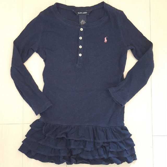 Ralph Lauren(ラルフローレン)のRalph Lauren　子供　裾フリルワンピース110　 キッズ/ベビー/マタニティのキッズ服女の子用(90cm~)(ワンピース)の商品写真