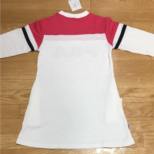 FILA(フィラ)のFILA トレーナーワンピ 140センチ ホワイト キッズ/ベビー/マタニティのキッズ服女の子用(90cm~)(ワンピース)の商品写真