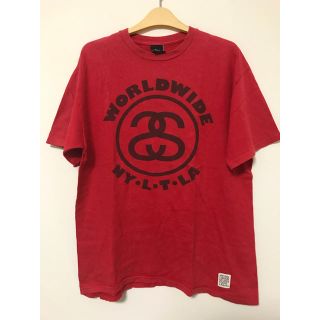 ステューシー(STUSSY)のstussy Tシャツ カットソー 赤(Tシャツ/カットソー(半袖/袖なし))