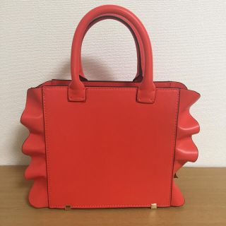 ザラ(ZARA)の♡ZARA フリルバッグ オレンジ♡(ハンドバッグ)