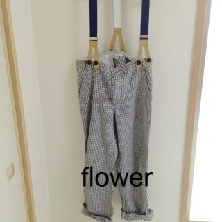 フラワー(flower)のflower♡サスペ付きチェックパンツ(カジュアルパンツ)