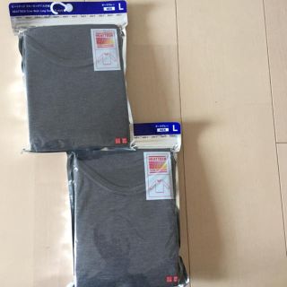 ユニクロ(UNIQLO)のメンズ ヒートテッククルーネックT Lサイズ(Tシャツ/カットソー(七分/長袖))