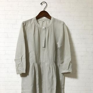 ムジルシリョウヒン(MUJI (無印良品))のMUJI（無印良品）七分袖ワンピース(sサイズ)(ひざ丈ワンピース)