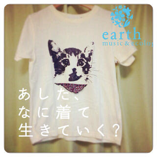 アースミュージックアンドエコロジー(earth music & ecology)のねこTシャツ(Tシャツ(半袖/袖なし))