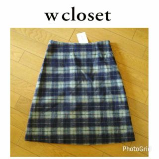 ダブルクローゼット(w closet)の新品♡ダブルクローゼット♡チェック台形スカート(ミニスカート)