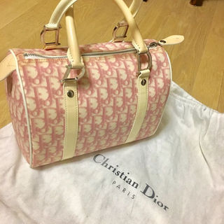 クリスチャンディオール(Christian Dior)のディオール トロッター ボストン ピンク エナメルリペア可能(ハンドバッグ)