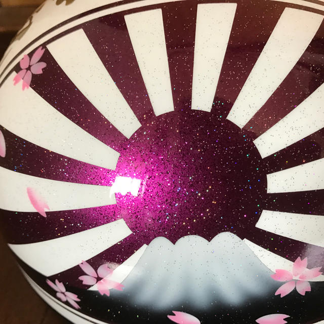 三つボタン 七色ラメ入り パープルラメ 富士日章 コルク半 三つボタン 七色ラメ入り パープルラメ 富士日章 コルク半