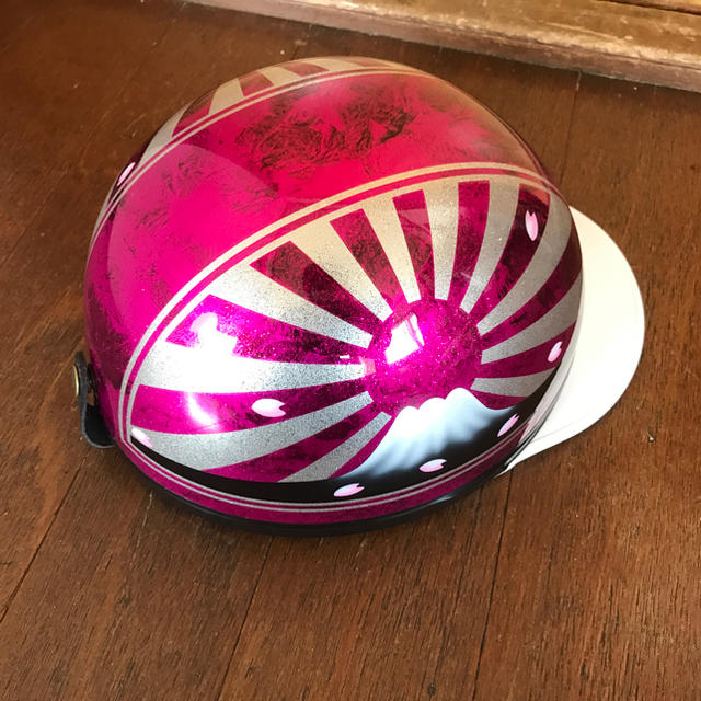 新品 桜 キャンディーピンクラメ 富士日章 コルク半 ヘルメット 新品 桜 キャンディーピンクラメ 富士日章 コルク半 ヘルメット