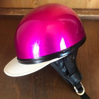 新品 キャンディーピンク コルク半 ヘルメット らめの通販 by