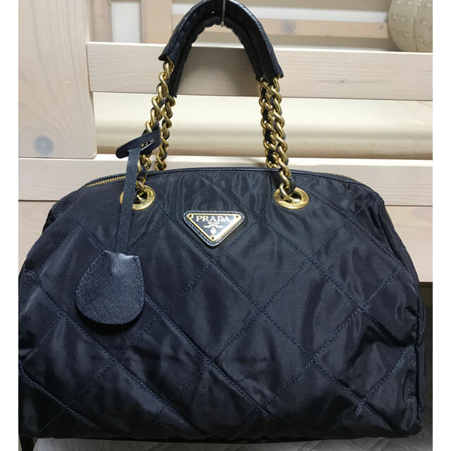 PRADA - PRADA キルティングボストンバッグ ネイビーの通販 by AO's