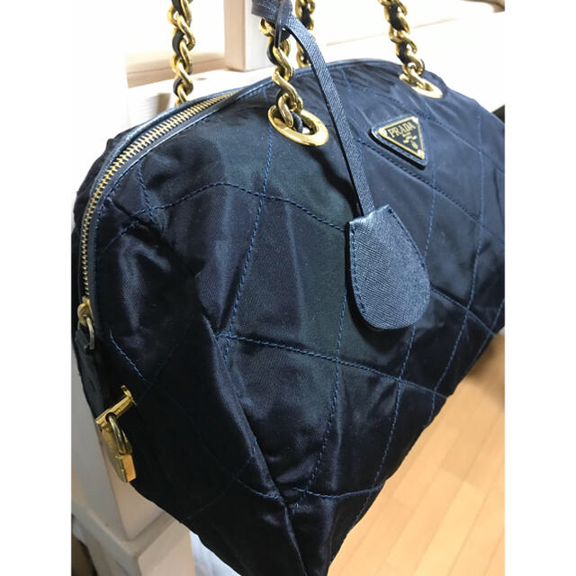 PRADA - PRADA キルティングボストンバッグ ネイビーの通販 by AO's
