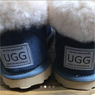 アグ(UGG)のＵＧＧ　２５センチ　ムートンブーツ　ブルー(ブーツ)