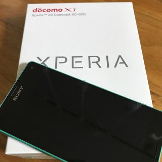 ソニー(SONY)の【美品】docomo Xperia Z3 Compact グリーン(スマートフォン本体)