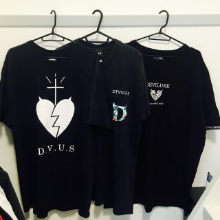 デビルユース(Deviluse)の10/15まで 正規品 DEVILUSE デビルユース Ｔシャツ 3枚セット 黒(Tシャツ/カットソー(半袖/袖なし))