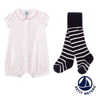 プチバトー(PETIT BATEAU)の【かば様専用】プチバトー ポプリンフラワープリント前開きショートロンパース(ロンパース)