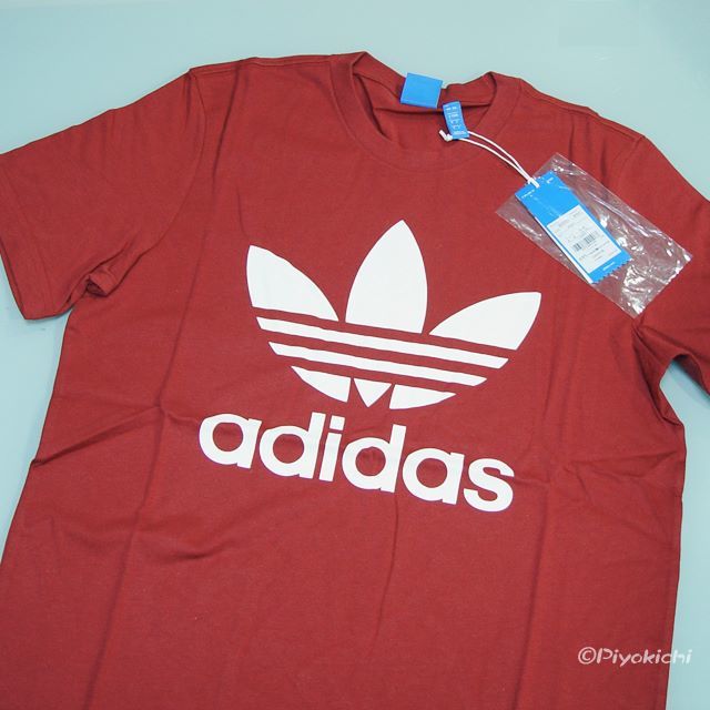 adidas(アディダス)のL【新品/即日発送OK】adidas オリジナルス デカロゴ Tシャツ レッド メンズのトップス(Tシャツ/カットソー(半袖/袖なし))の商品写真