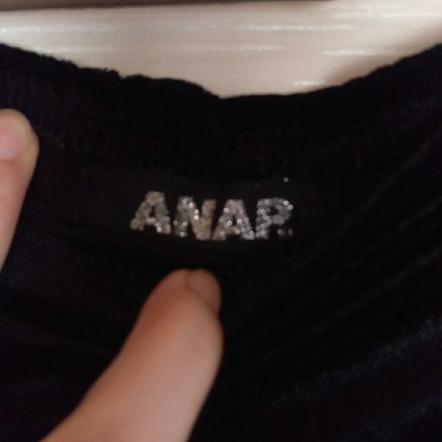 ANAP(アナップ)のANAPベロア生地黒ワンピ レディースのワンピース(ミニワンピース)の商品写真