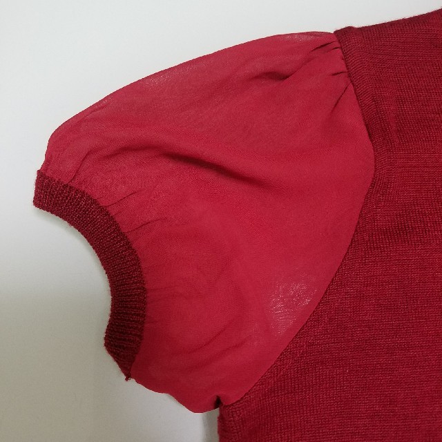 IMAGE(イマージュ)の☆値下げしました☆ 秋色 袖シフォン 半袖タートルニット レディースのトップス(ニット/セーター)の商品写真
