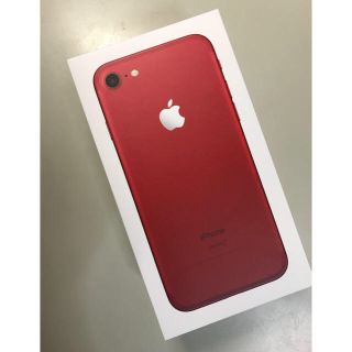 アップル(Apple)の iPhone7 red 128GB レッド au 1月SIMフリー可(スマートフォン本体)