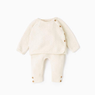 ザラキッズ(ZARA KIDS)のzara zaramini シルクコットン アンサンブル ロンパース ニット(ロンパース)