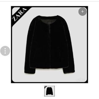 ザラ(ZARA)のZARA　ザラ　フェイク　ファー　ブルゾン　ブラック(ブルゾン)