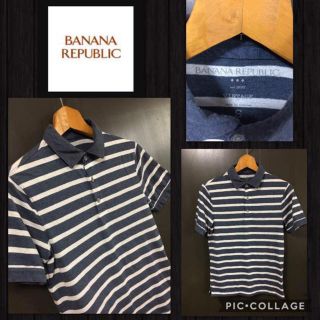 バナナリパブリック(Banana Republic)のSALE BANANA REPUBLIC 半袖ポロシャツ 薄手 ボーダー S(ポロシャツ)