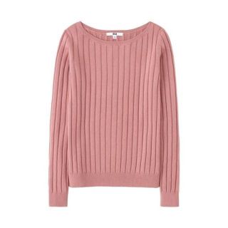 ユニクロ(UNIQLO)の 【完売品】UNIQLO ユニクロ コットンカシミヤワイドリブセーター ピンク(ニット/セーター)