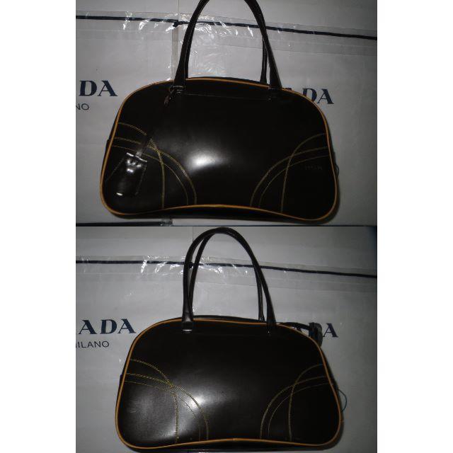 PRADA(プラダ)の●Gカード14万プラダ総レザー革バイカラーショルダーボストンバッグ鍵付●良美↑ レディースのバッグ(ボストンバッグ)の商品写真