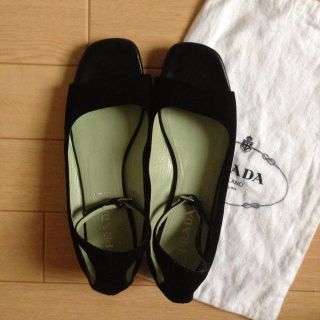 プラダ(PRADA)のプラダオープントゥーフラットシューズ(サンダル)