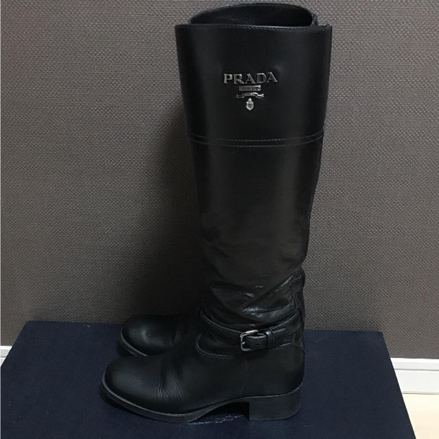 PRADA - プリン♡様専用【PRADA】ロングブーツ 黒 38.5の通販 by あ
