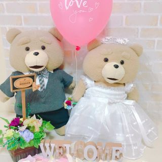 特別価格！1点のみ☆ テッド ぬいぐるみ ウェルカムドール スーツ 受付 結婚式(ウェルカムボード)