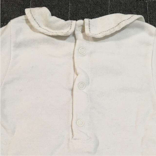 PETIT BATEAU(プチバトー)のプチバトー 襟付き小鳥柄ロンパース 18m キッズ/ベビー/マタニティのベビー服(~85cm)(ロンパース)の商品写真