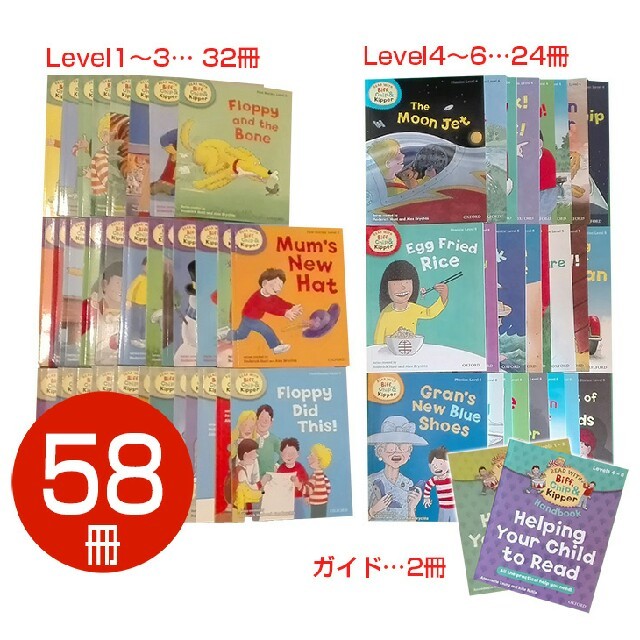 ★英語絵本58冊★「Oxford Reading Tree」レベル1～6新品