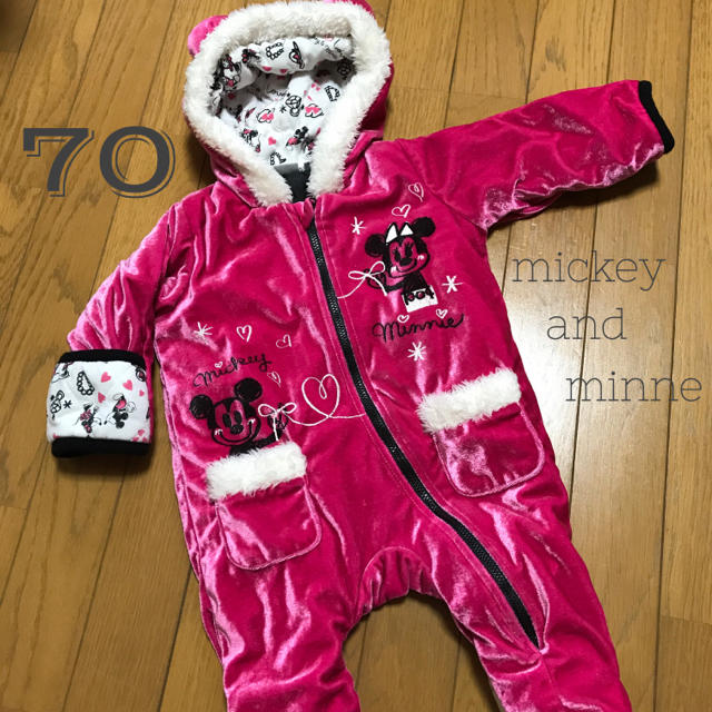 Disney(ディズニー)の70 : mickey & minnie アウター キッズ/ベビー/マタニティのベビー服(~85cm)(カバーオール)の商品写真